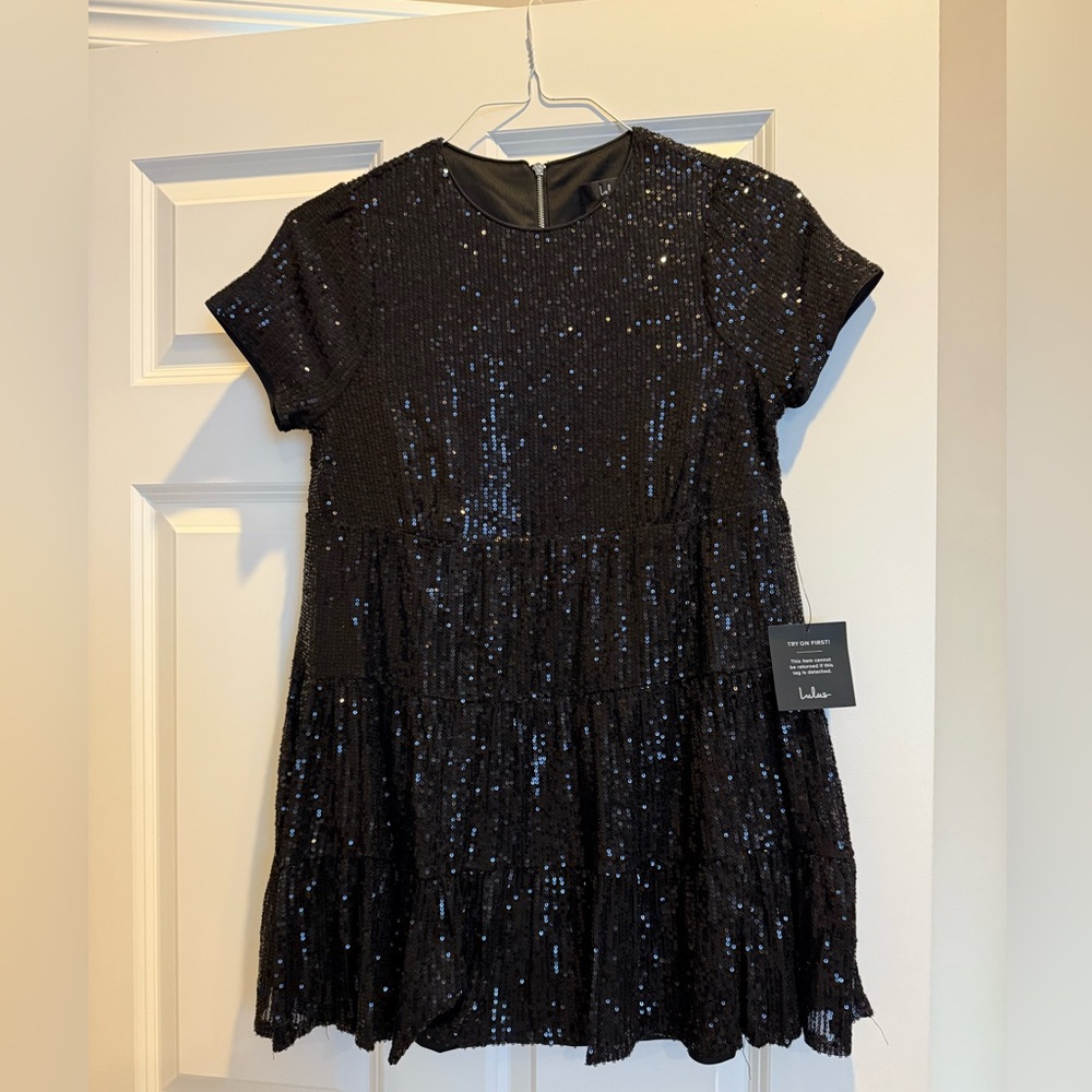 Sequin black cocktail dress